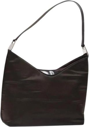 Gucci Pre-owned Nylon Schoudertas - Dames - Vintage Schoudertas - Bruin - ONE Size - Nylon - Vintage