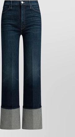 Mother wide leg jeans folded cuffs five pockets