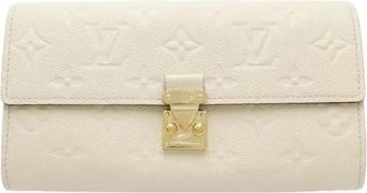 Louis Vuitton Pre-owned Monogram Empreinte Long Wallet (bi-fold) - Dames - Vintage Accessoires - Beige - ONE Size - Leer - Vintage