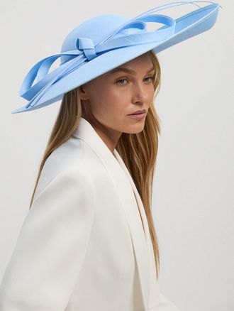 Karen Millen Womens Quill Bow Detailed Disk Fascinator - Pale Blue - One Size