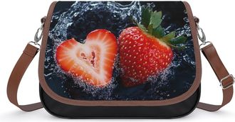 Generic Strawberry in Water Crossbody Bag Womens Handbag PU Message Bags Shoulder Purse with Adjustable Strap