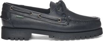 Sebago Moccasin-Style Leather Flat Shoes with Rugged Sole