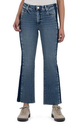 Kut from the Kloth Kelsey Raw Hem Mid Rise Ankle Flare Jeans in Inerrant at Nordstrom, Size 2
