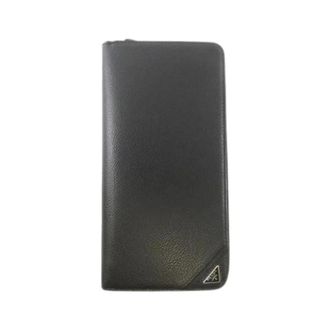 Prada Pre-owned Wallets, female, Black, Size: ONE SIZE Pre-owned Vit.Micro Grain Long Wallet