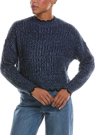 Autumn Cashmere Tipped Ladder Stitch Crewneck Sweater