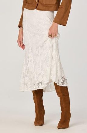 ASTR the Label Cotton Blend Lace Midi Skirt in Off White at Nordstrom Rack, Size X-Large