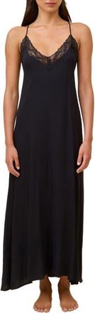 Papinelle Sleepwear Talia Nightgown in Black at Nordstrom, Size X-Small