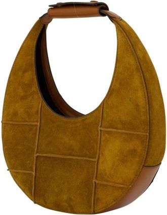 Staud Patchwork Crescent Schoudertas - Dames - Schoudertassen - Beige - ONE Size - Tassen