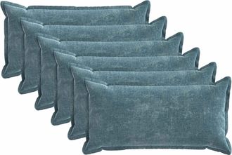 vidaXL Funda De Almohada 6 Uds. Houten Azul 40 X 70 Cm Tela Chenille Vidaxl