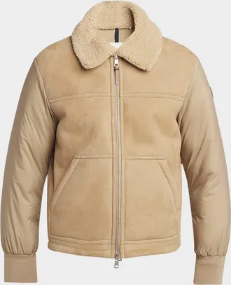 Moncler Men & apos;s Tonnay Leather and Down Quilted Jacket