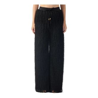 Just Cavalli Fringe Broeken - Dames - Broeken - Zwart - Maat: M Poliester