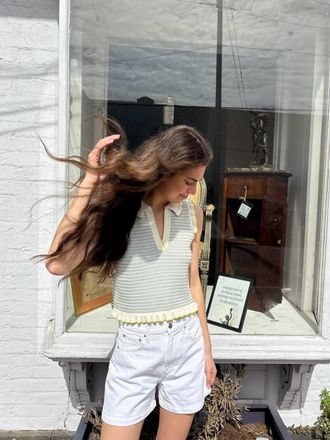 Cinq &agrave; Sept Clem Stripe Tank In Cream