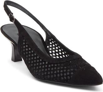 Paul Green Derby Slingback Pump in Black Suede at Nordstrom, Size 10.5Us