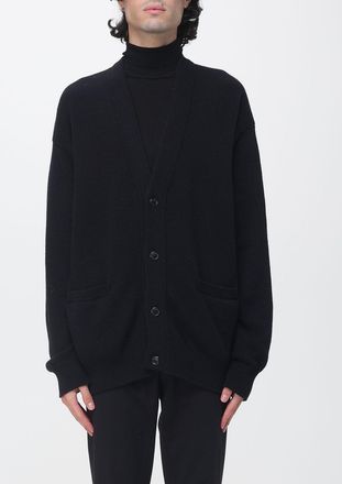 Laneus Cardigan in lana merino e cashmere con scollo a V e tasche a toppa