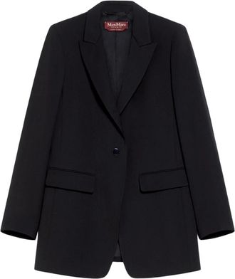 Max Mara Wollen Blazer - Dames - Blazers - Zwart - XL - Wol - Jassen