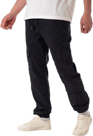 SOULSTAR Mens Cuffed Hem Cargo Trousers - Casual Multi-Pocket Utility Pants for Work, Hiking & Everyday Wear Trousers for Men, Navy Colour, UK Sizes - S