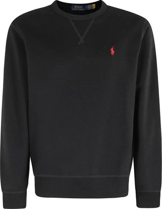 Polo Ralph Lauren Zwarte Gebreide Sweater met Geborduurd Logo - Heren - Sweatshirts - Zwart - XL - Hoodies & sweatvesten