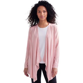 Roaman's Plus Size Lightweight Handkerchief Hem Cardigan Sweater in Black at Nordstrom, Size Medium
