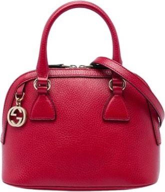 Gucci Pre-owned Vintage Satchel - Dames - Pre-owned - Rood - Maat: ONE Size Leer
