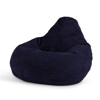 Icon Brand Puf infantil reclinable de pana azul marino