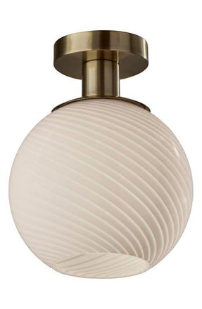 Adesso Swirl Antiqued Brass Flush Mount Light in Antique Brass at Nordstrom