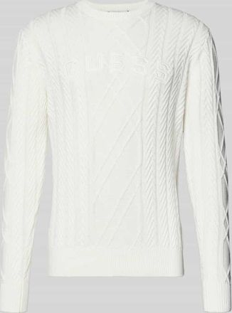 Guess Strickpullover aus Baumwoll-Modal-Mix in Weiss, Gr&ouml;&szlig;e XXL