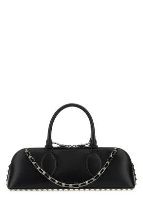Valentino Garavani Black Rockstud East-West Duffle bag
