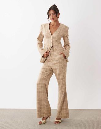 Asos Pantaloni sartoriali a quadri in coordinato-Multi