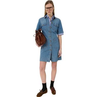 Gerard Darel Rani Denim Shirt Dress in Jeans at Nordstrom, Size 12