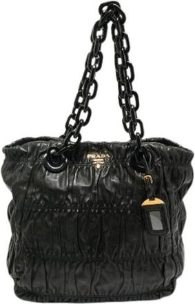 Prada Pre-owned Leren Schoudertas - Dames - Vintage Schoudertas - Zwart - ONE Size - Leer - Vintage