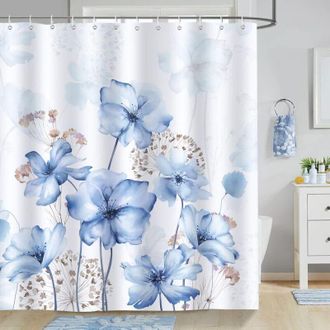 OEM Cortina De Ducha Ccykxaa De 180 X 180 Cm, Estampado Floral Acuarela, Tejido De Poli&eacute;ster, Resistente Al Moho, Impermeable, Lavable - Crezuo