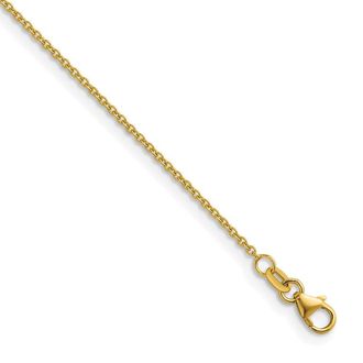 Diamond2Deal 18k Yellow Gold Polished 1.5mm Solid Cable Chain Necklace