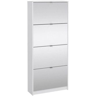 Dmora Dmora - Zapatero Aepytus, Zapatero, Armario De Entrada Multiusos, Zapatero, 70x24 H162 Cm, Blanco Brillante