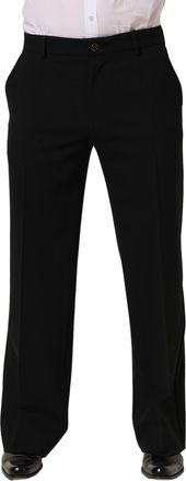 Dolce & Gabbana Mens Virgin Wool Straight Trousers Black Elastane