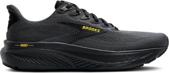 Brooks Mens Ghost 17 Running Shoe In Ebony/black/yellow
