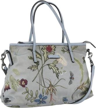 Gucci Pre-owned Vintage Canvas Handtas - Dames - Vintage Handtas - Blauw - ONE Size - Vintage