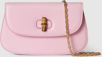 Gucci Bamboo Clutch, Pink, Leather
