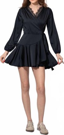 Astr Aluma Wrap Mini Dress In Navy Blue