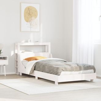Berkfield Home Bed Frame without Mattress White 75x190 cm Small Single Solid Wood Pine