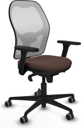 Piqueras y Crespo Piqueras Y Crespo - Jorquera Sincro Malla Blanca Similpiel Marr&oacute;n Oscuro Brazos 3d Base Nailon Ruedas 65mm Engomada