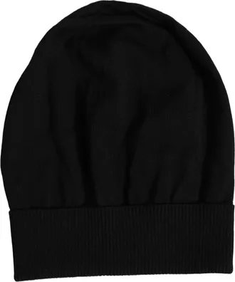 Dolce & Gabbana HAT10069 Virgin Wool Knitted Beanie - Black