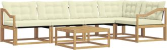 vidaXL Conjunto De Sof&aacute;s De Exterior 6 Uds. Blanco Y Crema Vidaxl