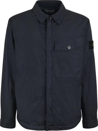 Stone Island Garment Dyed Crinkle Reps NY Jacket - Heren - Zomerjassen - Blauw - 2XL - Nylon - Jassen