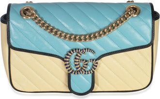 Gucci Calfskin Matelasse Diagonal Torchon Small GG Marmont Bag