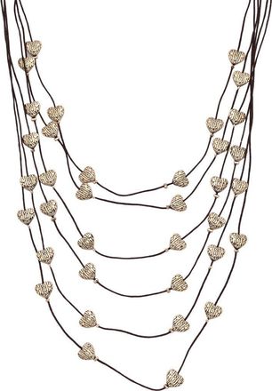 Eye Candy Los Angeles Heart Layered Necklace in Gold at Nordstrom Rack