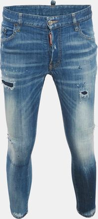 Dsquared2 Blue Denim Distressed Slim Fit Jeans L/waist