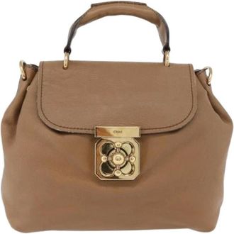 Chlo&eacute; Pre-owned Handbags, female, Brown, Size: ONE SIZE Pre-owned Elsie convertible satchel