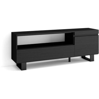 Skraut Home Mobile tv Soggiorno, Ampio spazio a disposizione, 150x57x35cm, Per tv fino a 65, Design industriale, Stile moderno, Nero - Skraut Home