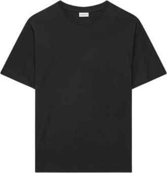 Dries Van Noten Basic Zwart T-Shirt - Dames - T-shirts - Zwart - L - Katoen - Tops