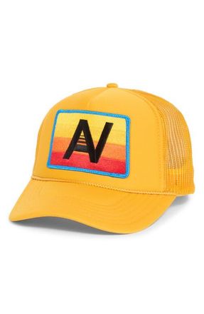 Aviator Nation Logo Rainbow Trucker Hat in Gold at Nordstrom